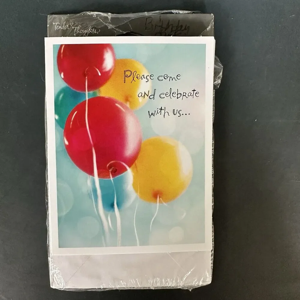 Vintage Hallmark Tender Thoughts Birthday Party Invitations Thank You Notes Lot